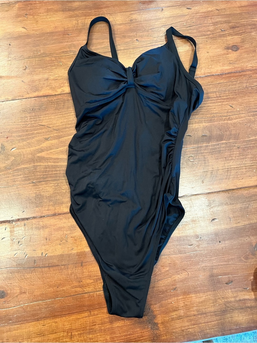 Noppies Maternity Black One-Piece Swimsuit Ruched Twist Front Size XS/S